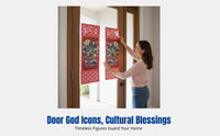 Flannel Gold Foil Door God Sticker, Waterproof, Weatherproof, Holiday Decor, Yuchi Gong, Qin Qiong, Jingde