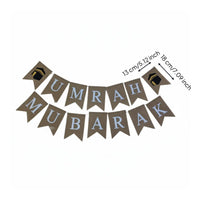 Moon Galactic Party Banner Ready to Hang Ramadan Burlap Banner Glitter Accents Eid Mubarak V-Shaped Flag