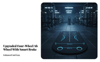 Intelligent Ab Wheel, Four-Wheel, Auto Rebound, Six-Elbow Support, Wide Rollers, Abdominal Training Gear