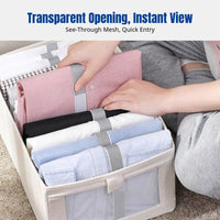 Visible Opening Storage Box, Foldable Cotton Linen Organizer, Drawer Design for Wardrobe Clothes, Home Use