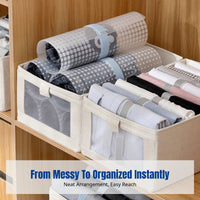 Visible Opening Storage Box, Foldable Cotton Linen Organizer, Drawer Design for Wardrobe Clothes, Home Use