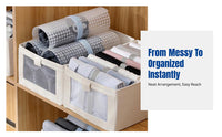 Visible Opening Storage Box, Foldable Cotton Linen Organizer, Drawer Design for Wardrobe Clothes, Home Use
