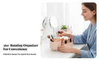 Rotating Makeup Organizer, Desktop Storage Box, Multi-Compartment Cosmetic Holder for Vanity Table