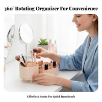 Rotating Makeup Organizer, Desktop Storage Box, Multi-Compartment Cosmetic Holder for Vanity Table