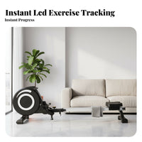Rowing Machine, Foldable Single Rail, Quiet Home Fitness Equipment, Adjustable, Aerobic Training