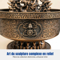 Tibetan Water God Statue, Metal Buddhist Altar Decor, Home Wealth Offering