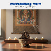 Tibetan Water God Statue, Metal Buddhist Altar Decor, Home Wealth Offering