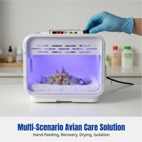 Avian Incubator, PID Temperature Control, Warm Air Brooder for Parrot Chicks, Monk Parakeet, Cockatiel, Pet Nursery Box