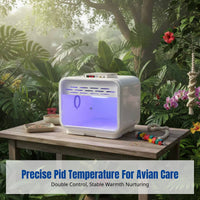 Avian Incubator, PID Temperature Control, Warm Air Brooder for Parrot Chicks, Monk Parakeet, Cockatiel, Pet Nursery Box