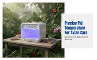 Avian Incubator, PID Temperature Control, Warm Air Brooder for Parrot Chicks, Monk Parakeet, Cockatiel, Pet Nursery Box
