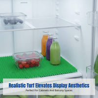 Display Cabinet Anti-Freeze Pad, Artificial Grass Mat, Non-Slip Rug, Splicable Green Mat for Refrigerator, Balcony