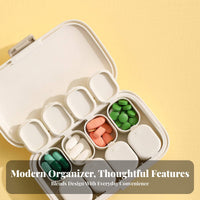 Portable Mini Organizer, 7-Day Large Capacity, Multi-Compartment