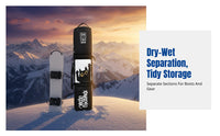 Snowboard Bag with Wheels, Dry/Wet Separation, Ski Backpack, Shoulder Carry, Multi-Compartment