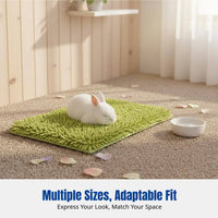 Soft Chenille Small Pet Mat, Washable Absorbent Pad for Rabbits, Guinea Pigs, Breathable, Non-Slip, Multi-Color