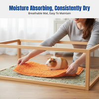 Soft Chenille Small Pet Mat, Washable Absorbent Pad for Rabbits, Guinea Pigs, Breathable, Non-Slip, Multi-Color