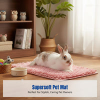 Soft Chenille Small Pet Mat, Washable Absorbent Pad for Rabbits, Guinea Pigs, Breathable, Non-Slip, Multi-Color