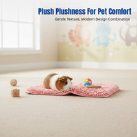 Soft Chenille Small Pet Mat, Washable Absorbent Pad for Rabbits, Guinea Pigs, Breathable, Non-Slip, Multi-Color