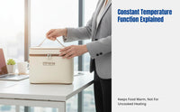 Electric Insulated Lunch Bag, Constant Temperature Food Warmer, Portable Bento Bag for Office, Thickened, Type-C Charging, Commuting, Students