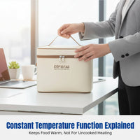 Electric Insulated Lunch Bag, Constant Temperature Food Warmer, Portable Bento Bag for Office, Thickened, Type-C Charging, Commuting, Students