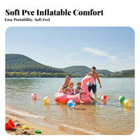 Large Cartoon Inflatable Island, Magical Horse or Flamingo PVC Water Float, Party Pool Raft for Adults and Kids, Random Design