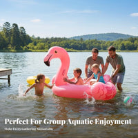 Large Cartoon Inflatable Island, Magical Horse or Flamingo PVC Water Float, Party Pool Raft for Adults and Kids, Random Design