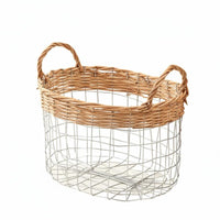 Breakfast Basket, Iron Wire Weaving, Metal Mesh Storage Basket, Japanese Minimalist Design, Hollow Open, Large Capacity