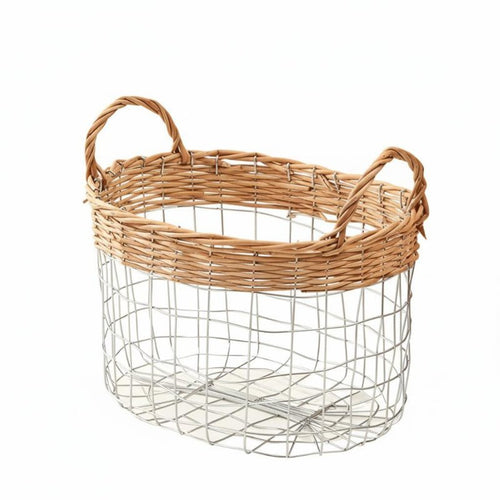 Bread Basket, Metal Wire Storage Basket, Japanese Nordic Design, Hollow Mesh, Iron Art, Multi-Purpose for Breakfast, Snacks