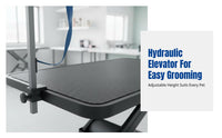 Hydraulic Pet Grooming Table, Non-Slip Rubber Surface, Adjustable Height, Dog Bath, Trimming Table