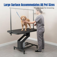 Hydraulic Pet Grooming Table, Non-Slip Rubber Surface, Adjustable Height, Dog Bath, Trimming Table