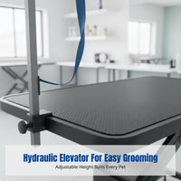 Hydraulic Pet Grooming Table, Non-Slip Rubber Surface, Adjustable Height, Dog Bath, Trimming Table