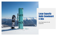 Universal Ski Bag with Wheels, Large Capacity, Wet Dry Separation, Multi-Compartment, Snowboard & Ski Equipment Storage