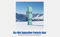 Universal Ski Bag with Wheels, Large Capacity, Wet Dry Separation, Multi-Compartment, Snowboard & Ski Equipment Storage