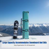 Universal Ski Bag with Wheels, Large Capacity, Wet Dry Separation, Multi-Compartment, Snowboard & Ski Equipment Storage