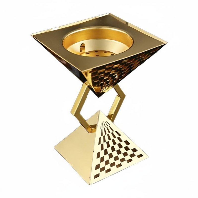 Arabian Iron Incense Burner, Gold Metal Decor, Creative Geometric Accent for Office, Living Room, Gift