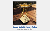 Arabian Iron Incense Burner, Gold Metal Decor, Creative Geometric Accent for Office, Living Room, Gift