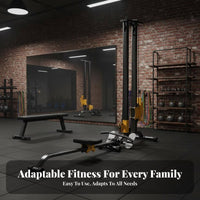 Rowing Machine, Multi-Functional Home Gym, Foldable Power Rack, Adjustable Resistance, Game Interactive, Strength Training