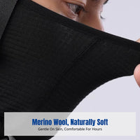 Winter Merino Wool Neck Warmer, Windproof Face Cover, Thermal Scarf for Men & Women, Cycling, Skiing, Outdoor Activities