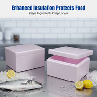 Insulated EPP Foam Box, Food Grade Cold Chain Container, Dense, Secure Lid, Reusable, For Seafood & Chilled Food Transport