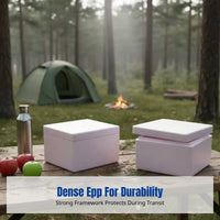 Insulated EPP Foam Box, Food Grade Cold Chain Container, Dense, Secure Lid, Reusable, For Seafood & Chilled Food Transport