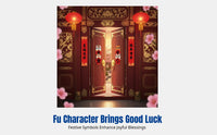 Chinese New Year Fu Sticker, 2026 Horse Year, Cartoon Lion & Horse, Entry Door Decor