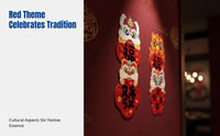 Chinese New Year Fu Sticker, 2026 Horse Year, Cartoon Lion & Horse, Entry Door Decor