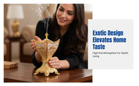 High-Temperature Metal Reflux Incense Burner, Turkish Gold Alloy Censer, For Frankincense, Charcoal, Home Decoration