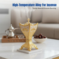 High-Temperature Metal Reflux Incense Burner, Turkish Gold Alloy Censer, For Frankincense, Charcoal, Home Decoration