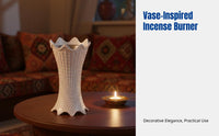 Metal Alloy Incense Burner, Carbon Design, Middle Eastern Arabic Style, Multi-Color Options, Cordless