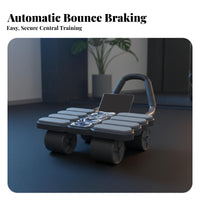 Automatic Return Ab Roller, 4-Wheel Home Gym Exercise Equipment, Wide Elbow Support, Stable for Men & Women