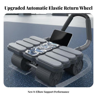 Automatic Return Ab Roller, 4-Wheel Home Gym Exercise Equipment, Wide Elbow Support, Stable for Men & Women
