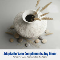 Vintage Ceramic Desktop Vase, Wabi-Sabi Style, Modern Chinese Handmade Flower Arrangement for Living Room, Hotel, Tea Room