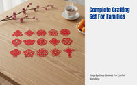 Chinese New Year Window Paper Cut, DIY Kids Craft, Fu Character, Festive Glass Sticker