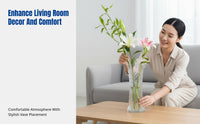 Glass Vase, Transparent, Water Propagation, Large Countertop Flower Container for Lucky Bamboo, Fresh or Dried Flowers