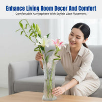 Glass Vase, Transparent, Water Propagation, Large Countertop Flower Container for Lucky Bamboo, Fresh or Dried Flowers